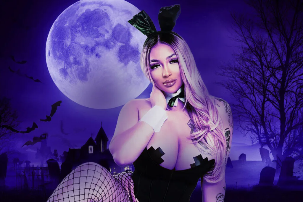 Le Palace Halloween Party – sensual glamorous night event featuring spooky costumes, eerie decorations, live music, and a vibrant crowd celebrating in a nightclub atmosphere with Halloween-themed lights and entertainment.